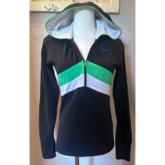 Nike Jackets & Blazers - Nike Women's Full zip jacket With Hood Black AND green Size Small